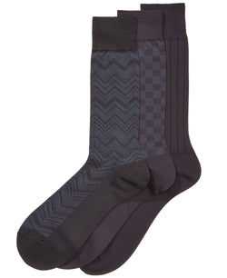 Perry Ellis 3-Pk. Microfiber Patterned Socks thumbnail 2