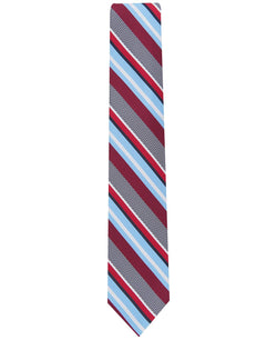 Perry Ellis Conklin Classic Stripe Tie Burgundy thumbnail 2