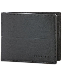 Perry Ellis Portfolio Faux - Leather Trifold Passcase Wallet Blk thumbnail 1