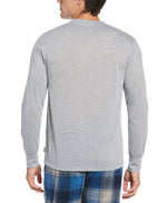 Perry Ellis Portfolio Henley Long-sleeve Pajama Shirt Grey