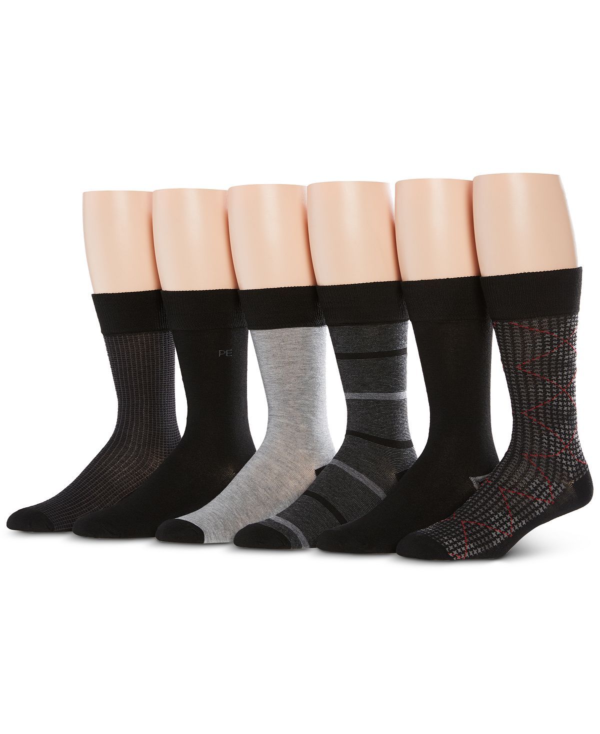 Perry Ellis Portfolio Perry Ellis 6-pk. Speed Dry Printed Socks Houndstooth Argyle/ Stri