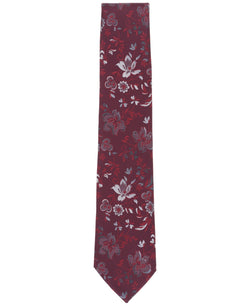 Perry Ellis Portfolio Perry Ellis Brantley Floral Tie - Burgundy thumbnail 3