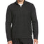 Perry Ellis Portfolio Portfolio Heathered Textured Knit Quarter-zip Black