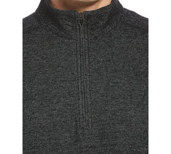 Perry Ellis Portfolio Portfolio Heathered Textured Knit Quarter-zip Black thumbnail 3