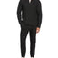 Perry Ellis Portfolio Portfolio Heathered Textured Knit Quarter-zip Black