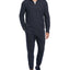 Perry Ellis Portfolio Portfolio Heathered Textured Knit Quarter-zip Dark blue
