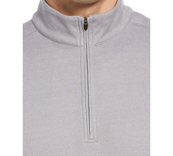 Perry Ellis Portfolio Portfolio Heathered Textured Knit Quarter-zip Grey thumbnail 3