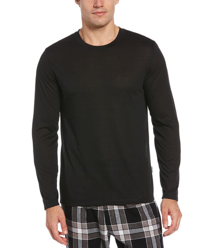 Perry Ellis Portfolio Portfolio Jersey Long-sleeve Pajama T-shirt Black