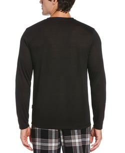 Perry Ellis Portfolio Portfolio Jersey Long-sleeve Pajama T-shirt Black thumbnail 2