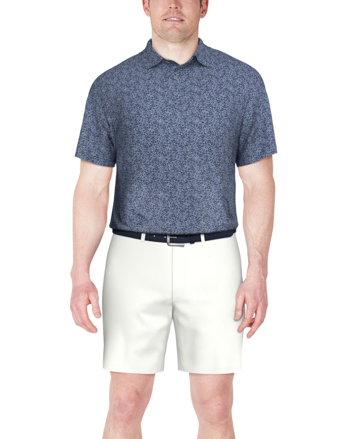 Pga Tour Athletic Fit Short Sleeve Polo Shirt Blue