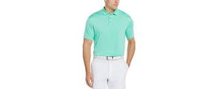 Pga Tour Feeder Stripe Polo Shirt Electric Green