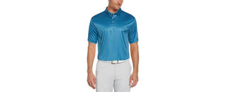 Pga Tour Gingham Golf Polo Blue Danube