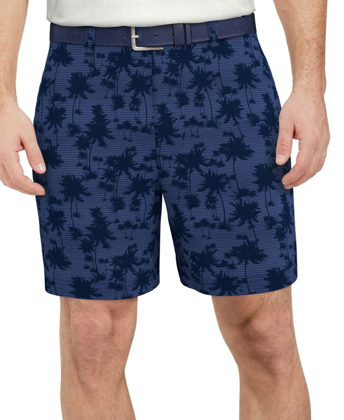 Pga Tour Men's Shadow Palm Printed 8" Golf Shorts - Insignia Blue