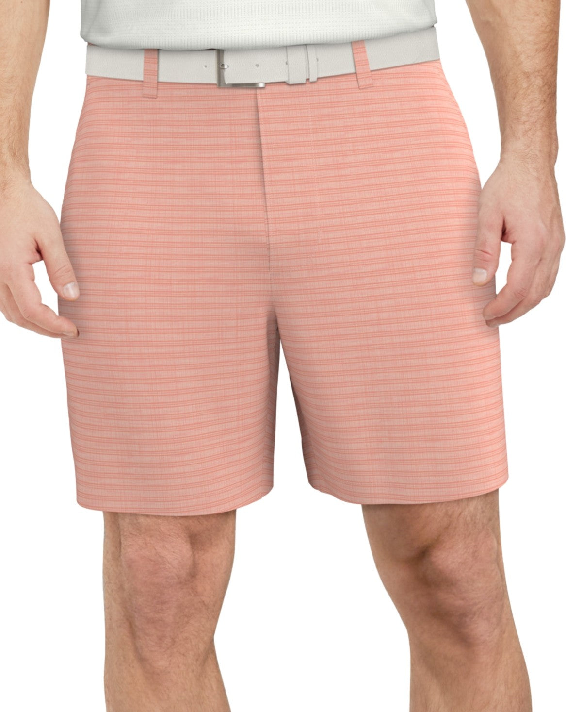 Pga Tour Men's Striped 8" Golf Shorts - Orchid Pink