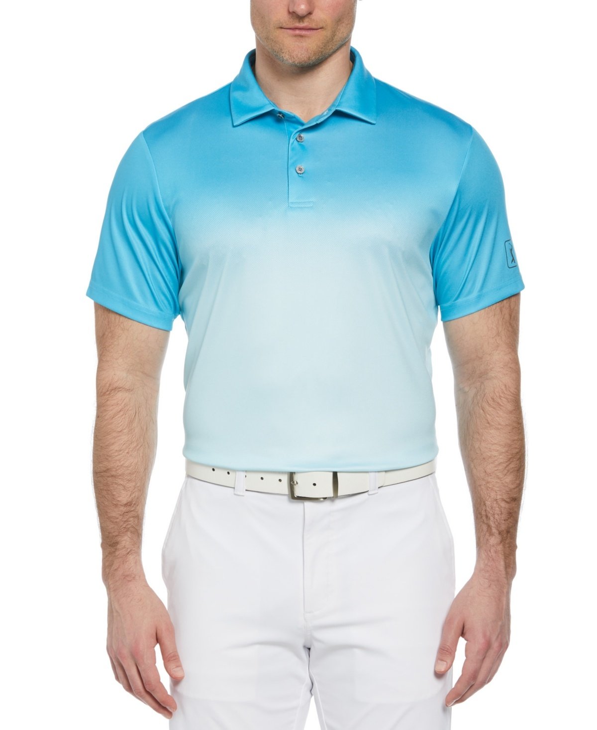 Pga Tour Ombre Short Sleeve Performance Polo Shirt - Cyan Blue