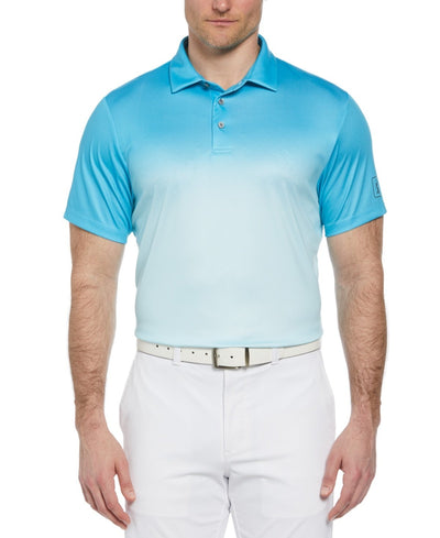 Pga Tour Ombre Short Sleeve Performance Polo Shirt - Cyan Blue