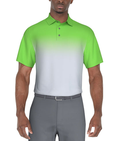 Pga Tour Regular Fit Short Sleeve Golf Polo Shirt Green Stretch