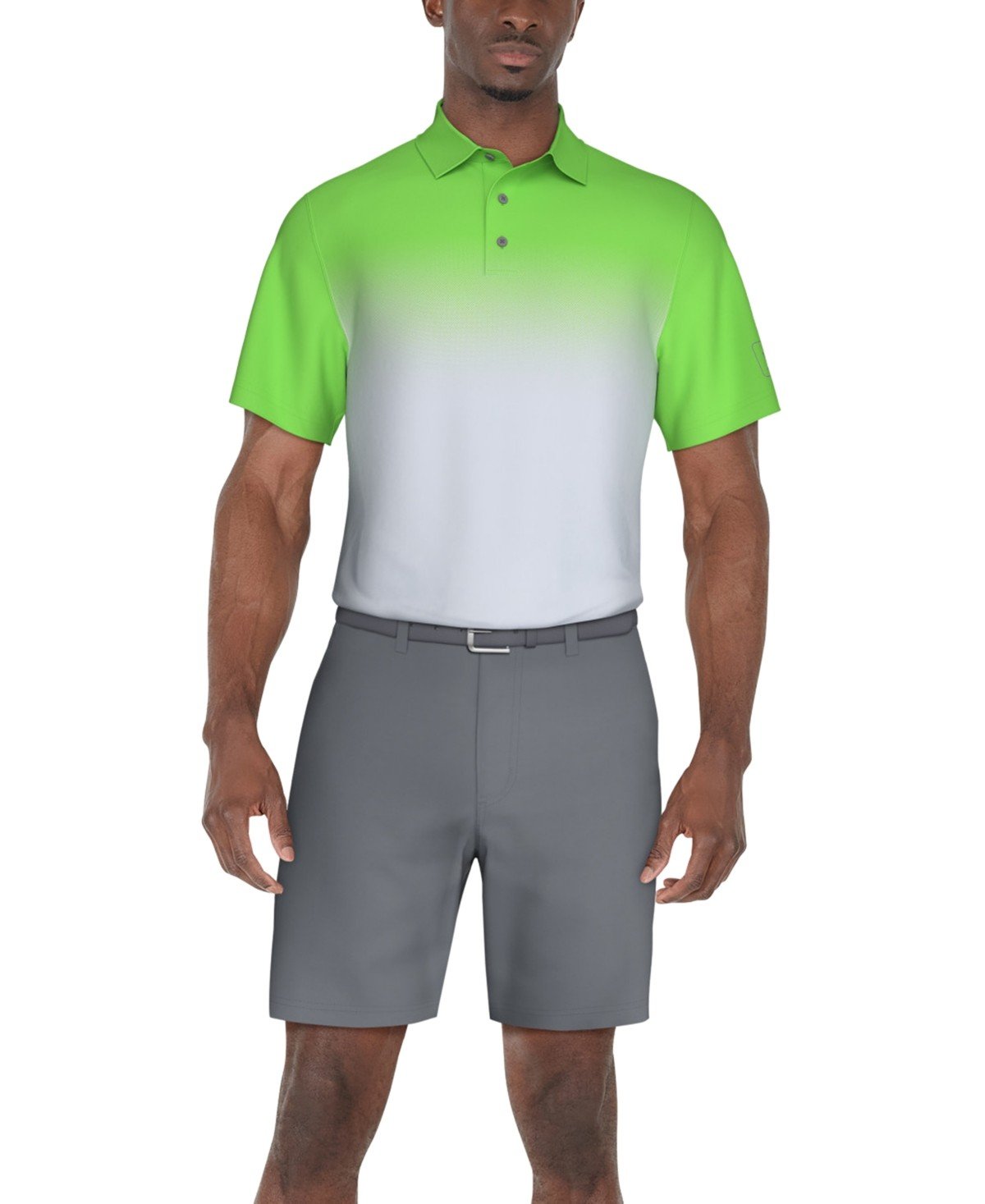Pga Tour Regular Fit Short Sleeve Golf Polo Shirt Green Stretch