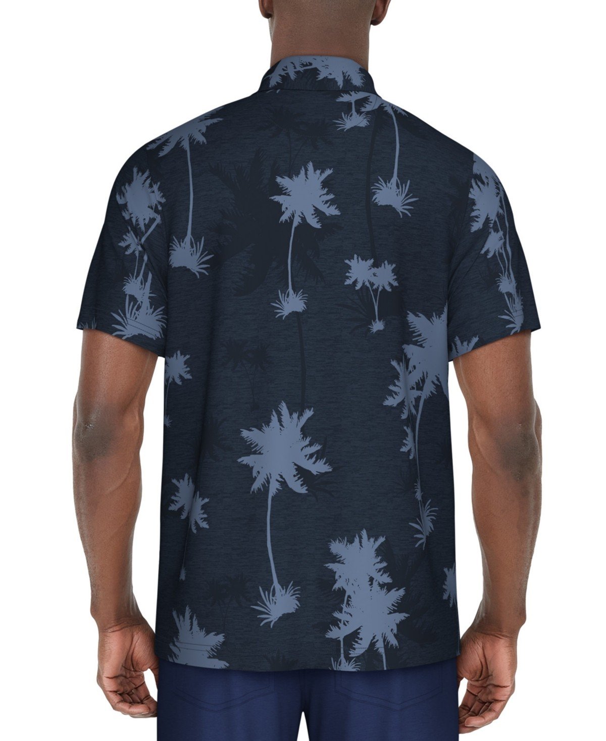 Pga Tour Regular Fit Short Sleeve Polo Shirt Blue Floral