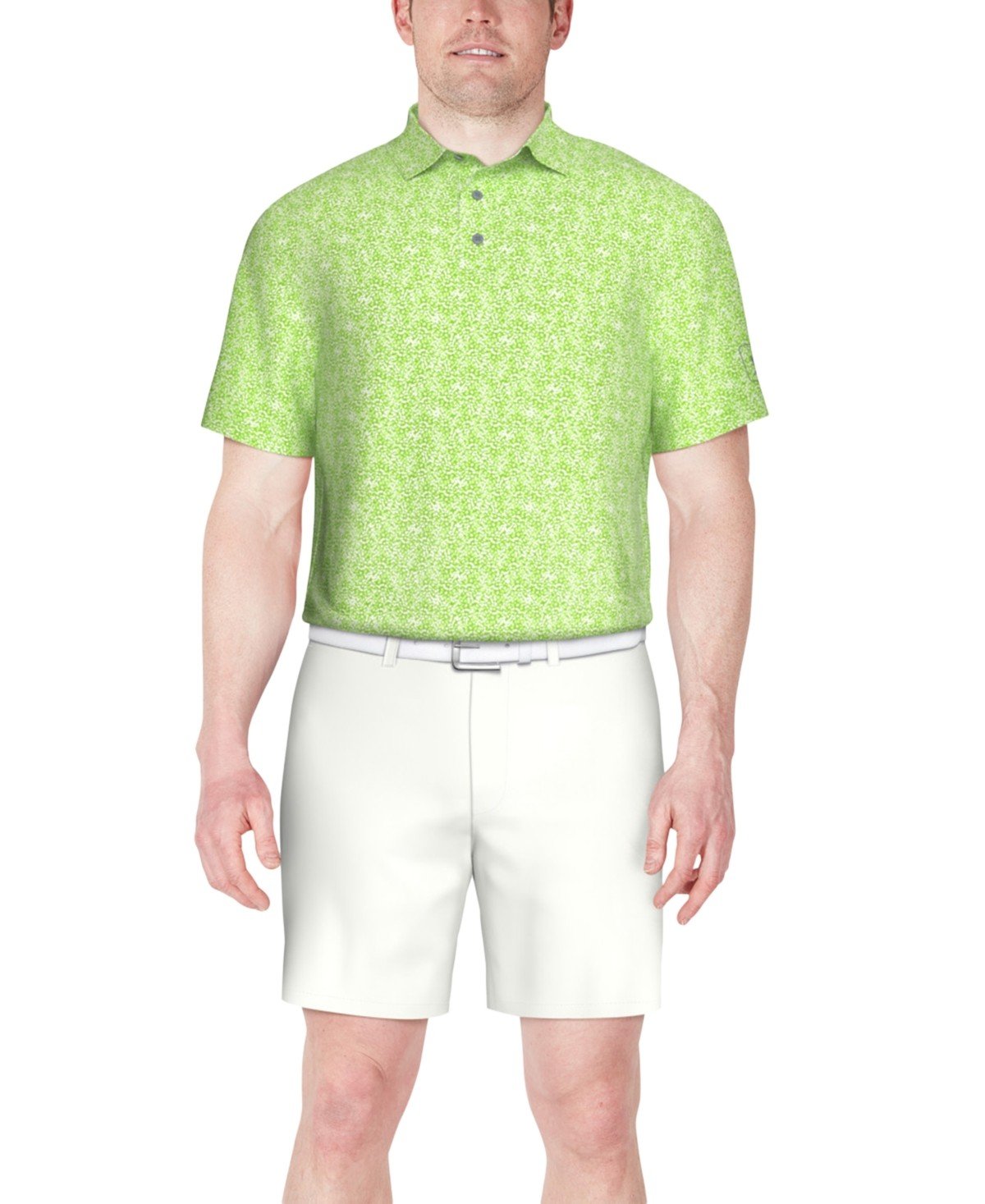 Pga Tour Regular Fit Short Sleeve Polo Shirt Lime Green
