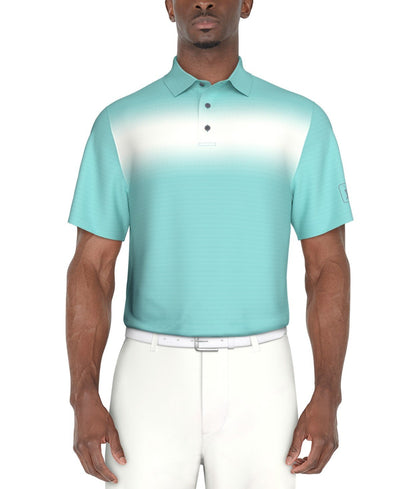 Pga Tour Short Sleeve Textured Performance Polo Shirt - Blue Curac