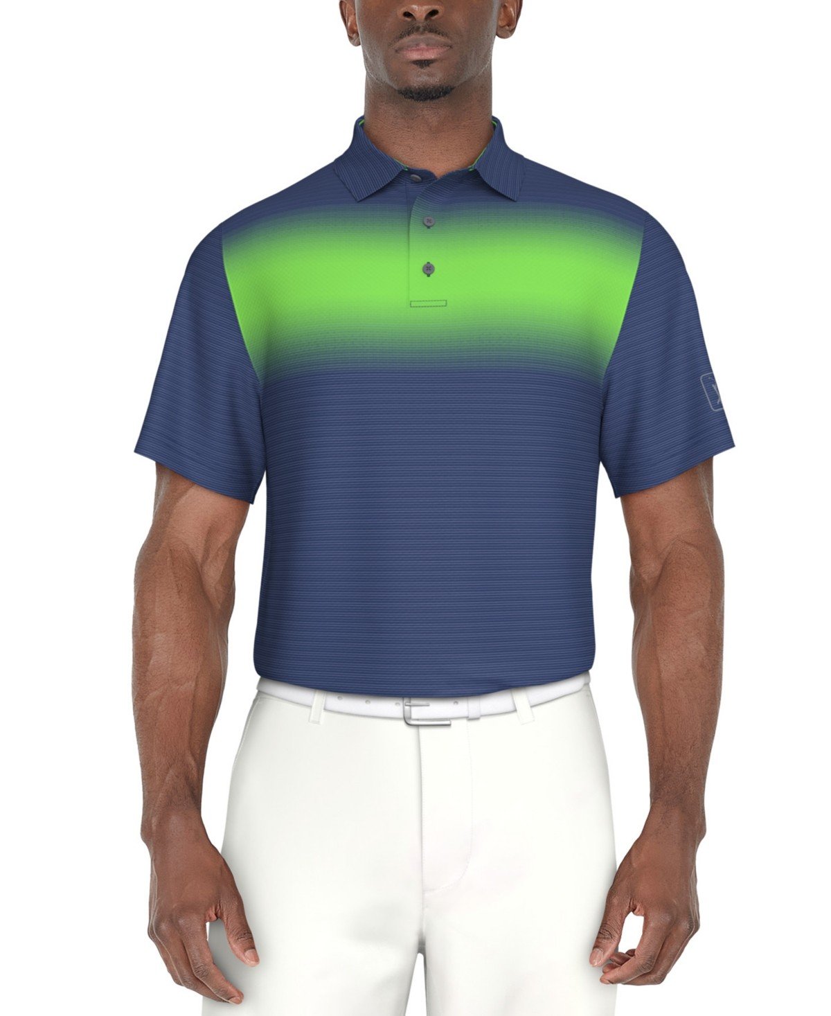 Pga Tour Short Sleeve Textured Performance Polo Shirt - True Navy
