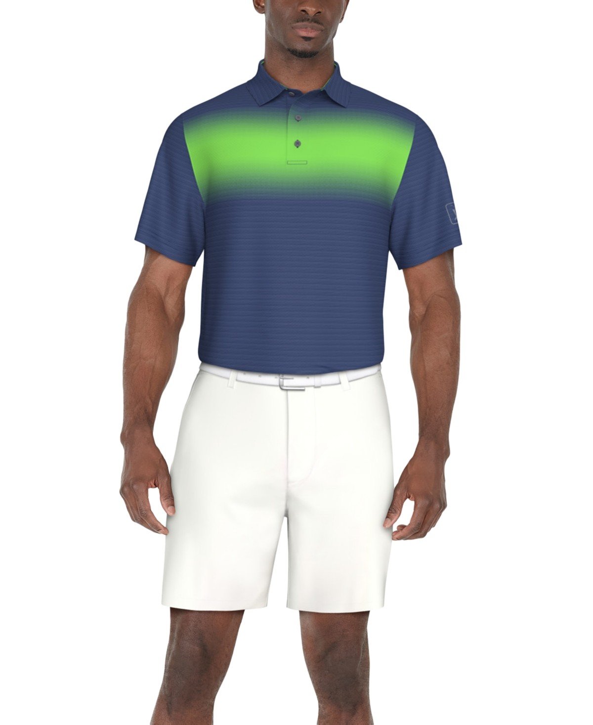 Pga Tour Short Sleeve Textured Performance Polo Shirt - True Navy