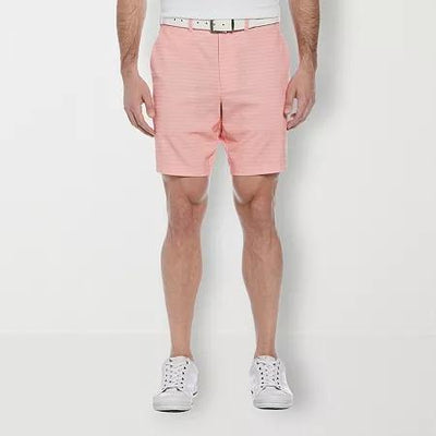 Pga Tour Striped 8" Golf Shorts - Shell Pink