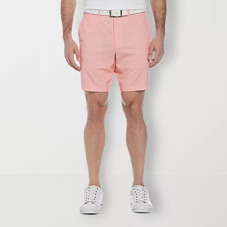 Pga Tour Striped 8" Golf Shorts - Shell Pink