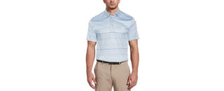 Pga Tour Striped Polo Shirt Blue Fog