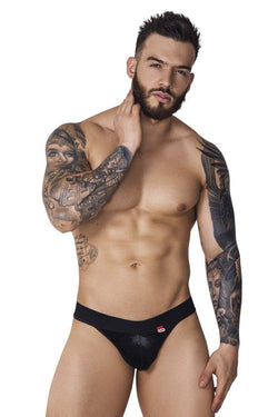Pikante Black PIK 1099 Clandestine Velvet Thong thumbnail 1
