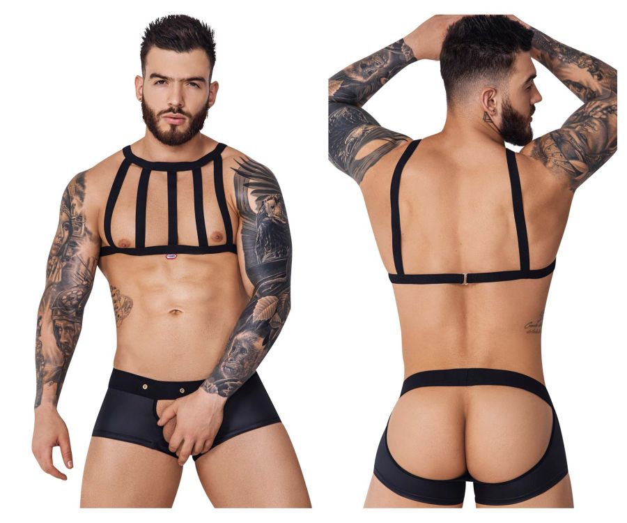 Pikante Men's Underwear PIK 1086 Hard Harness Jockstrap Color Black