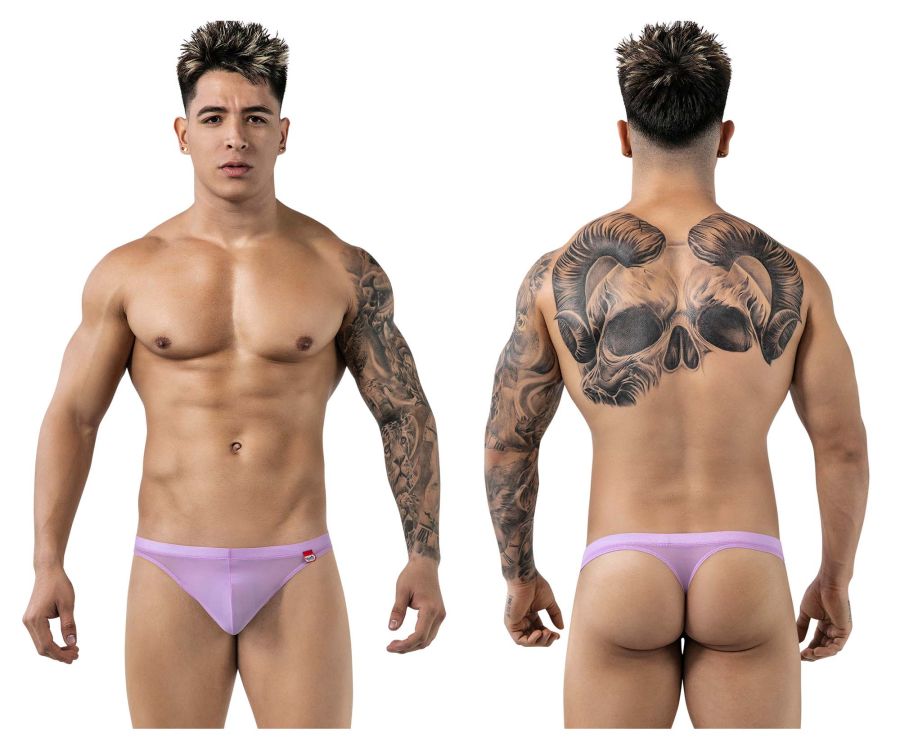 Pikante Men's Underwear PIK 1823 Luxury Thongs Color Lilac Mesh
