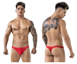 Pikante Men's Underwear PIK 1823 Luxury Thongs Color Red Mesh thumbnail 1