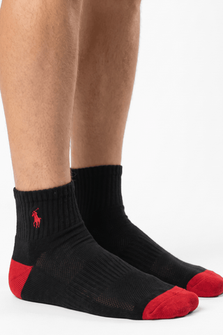 Polo Black and Red Solid Socks - POL-ESCN