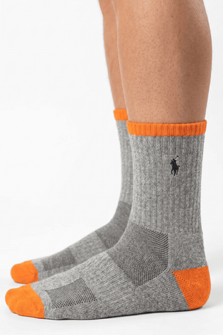 Polo Gray & Orange Logo Socks - POL-DNXZ