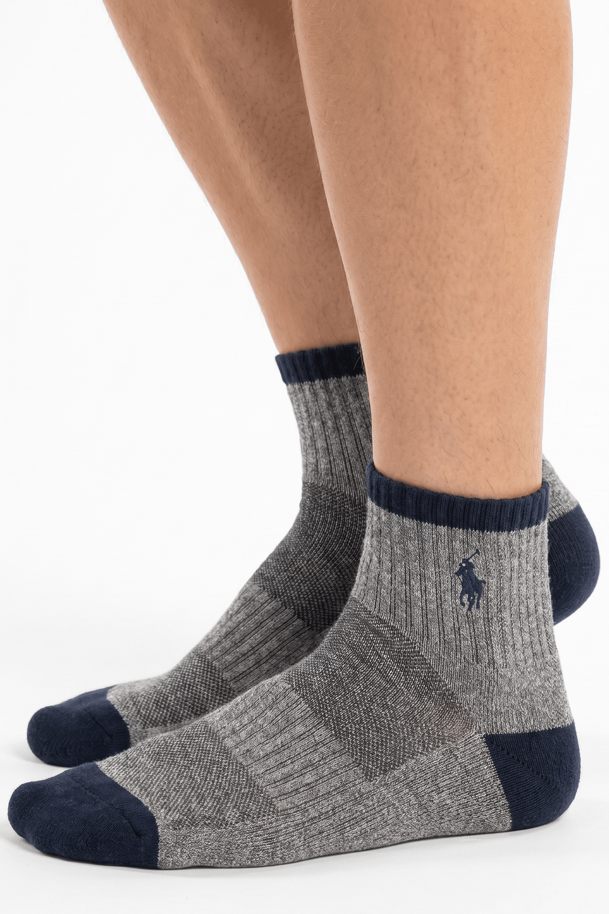 Polo Gray and Navy Striped Socks - POL-2TMS