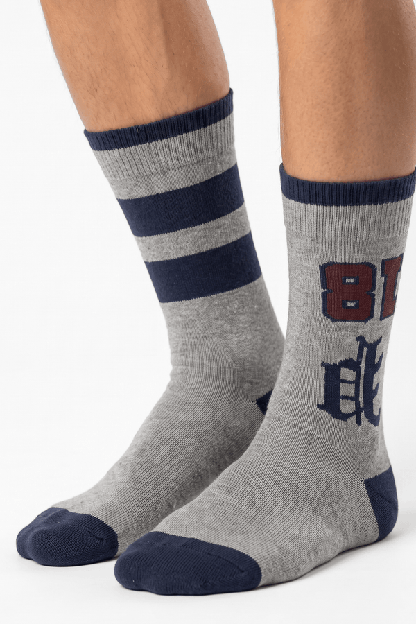 Polo Gray and Navy Striped Socks - POL-KT2K