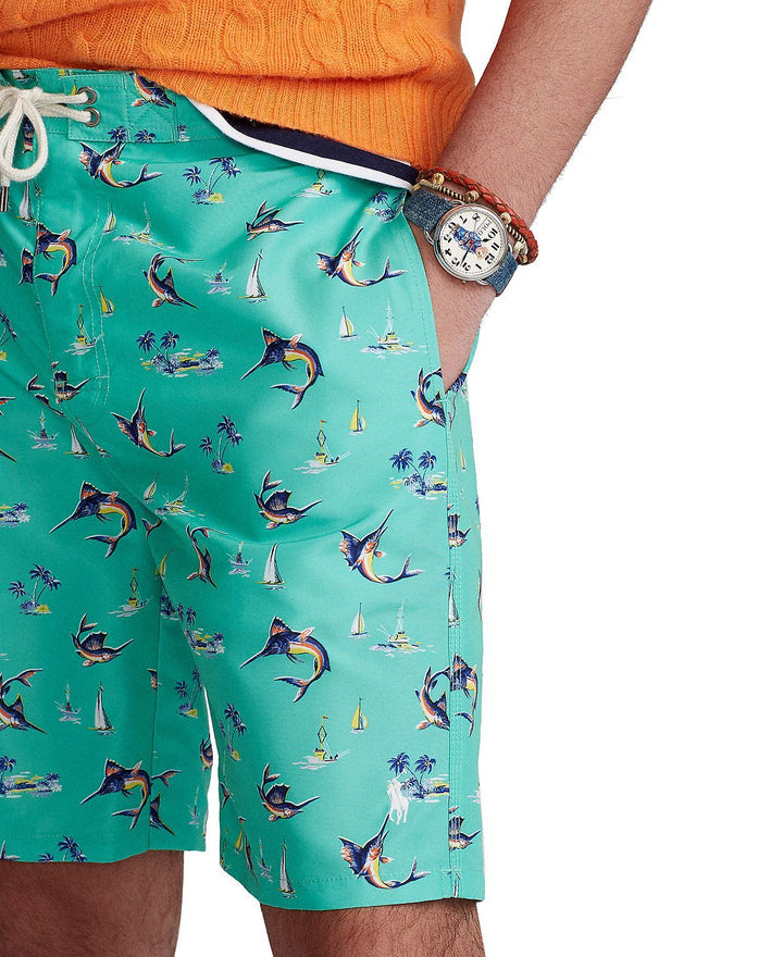 Polo Ralph Lauren 8.5-inch Kailua Swim Trunks Seafoam Marlin Boats