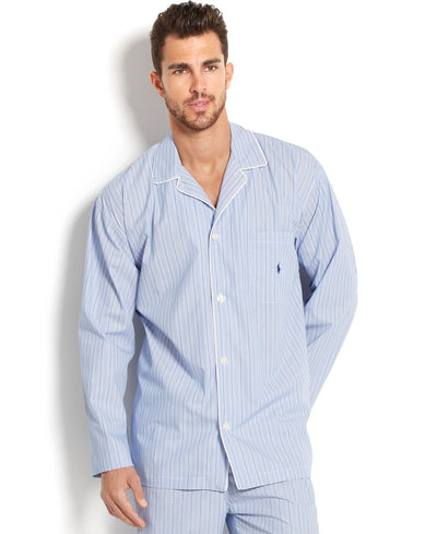 Polo Ralph Lauren Big and Tall Blue Andrew Stripe Pajama Top