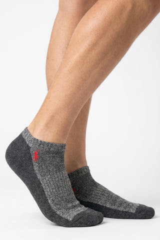 Polo Ralph Lauren Men’s Grey Low-Cut Socks with Red Pony Logo