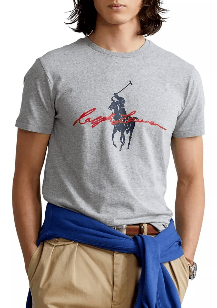 Polo Ralph Lauren Mens Classic-Fit Big Pony Log Andover Heather