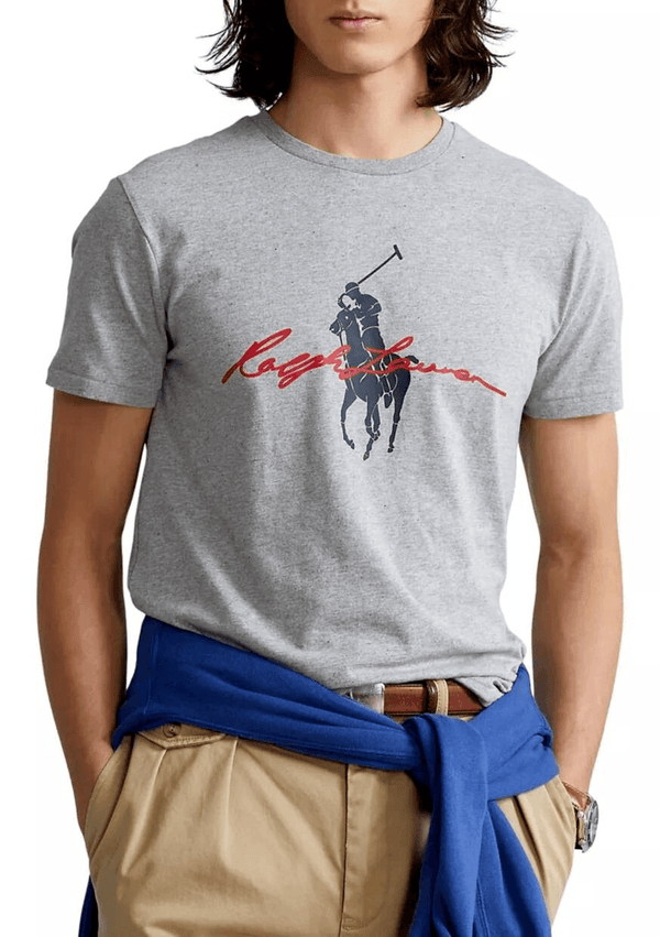 Polo Ralph Lauren Mens Classic-Fit Big Pony Log Andover Heather