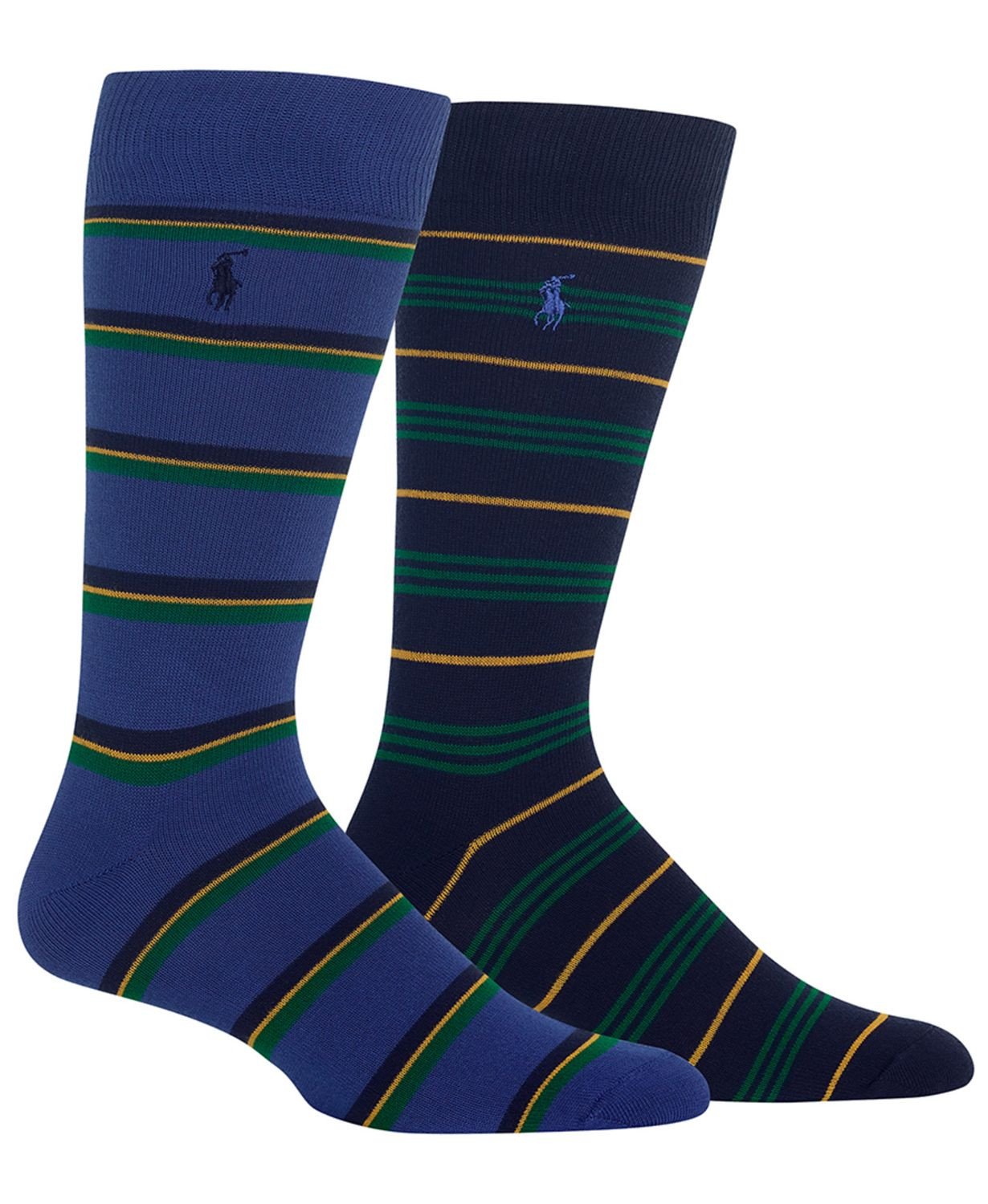 Polo Ralph Lauren Multi Stripe 2 Pack Logo Socks / Bright Blue