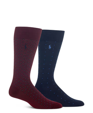 Polo Ralph Lauren Square Foulard Socks Pack Of 2 Burgundy