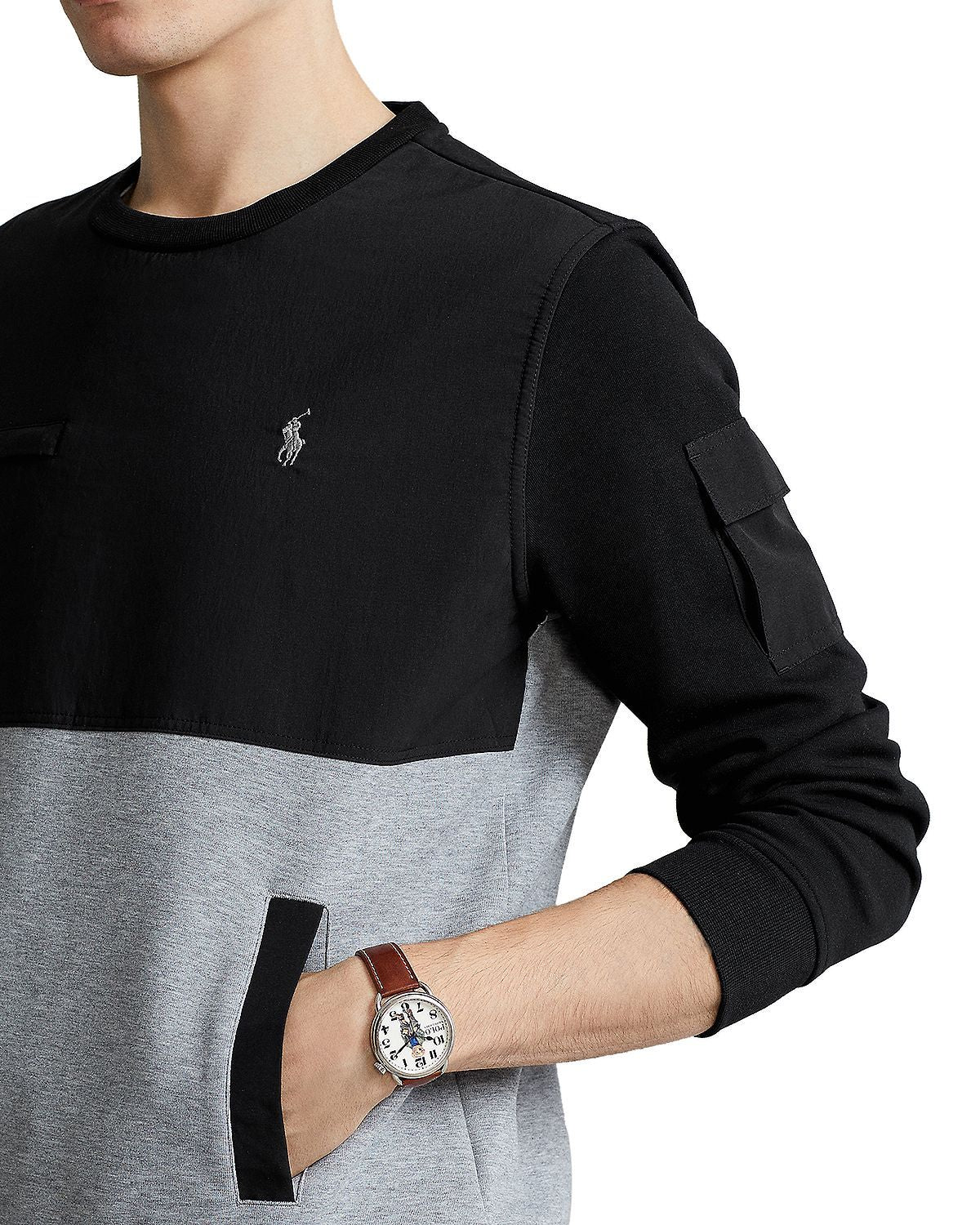 Polo Ralph Lauren Water Repellent Hybrid Sweatshirt Classic Gray Heather