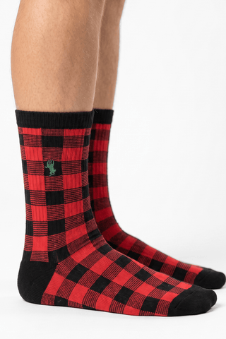 Polo Red & Black Checkered Socks - POL-U38U