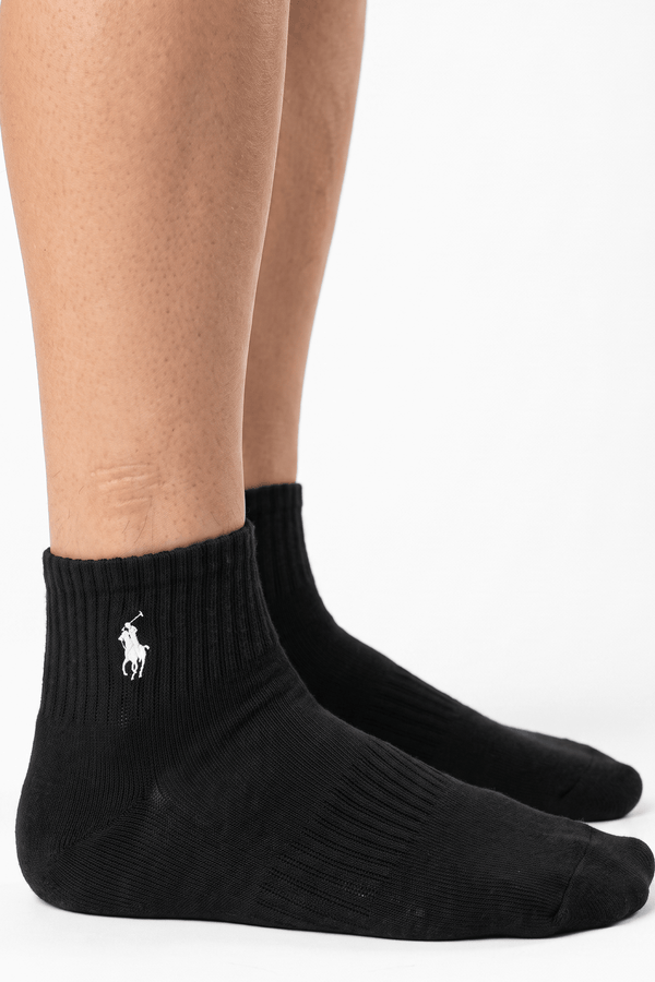 Polo Solid Black Socks - POL-K9JF