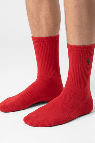 Polo Solid Red Men's Socks - POL-3MKX