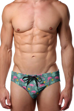 Pool Boy Flamingos Swim Brief thumbnail 4